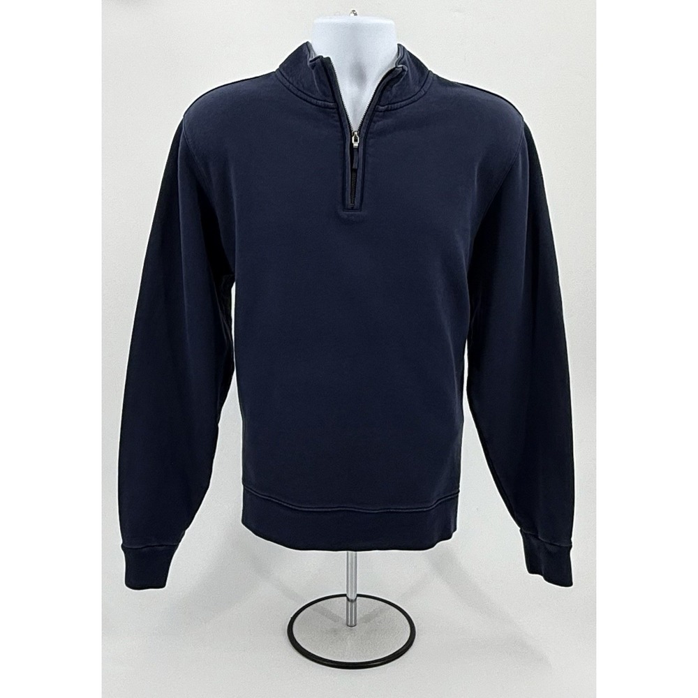 Brooks Brothers 1/4 Zip Navy Blue Long Sleeve Sweatshirt Men's Large L‎